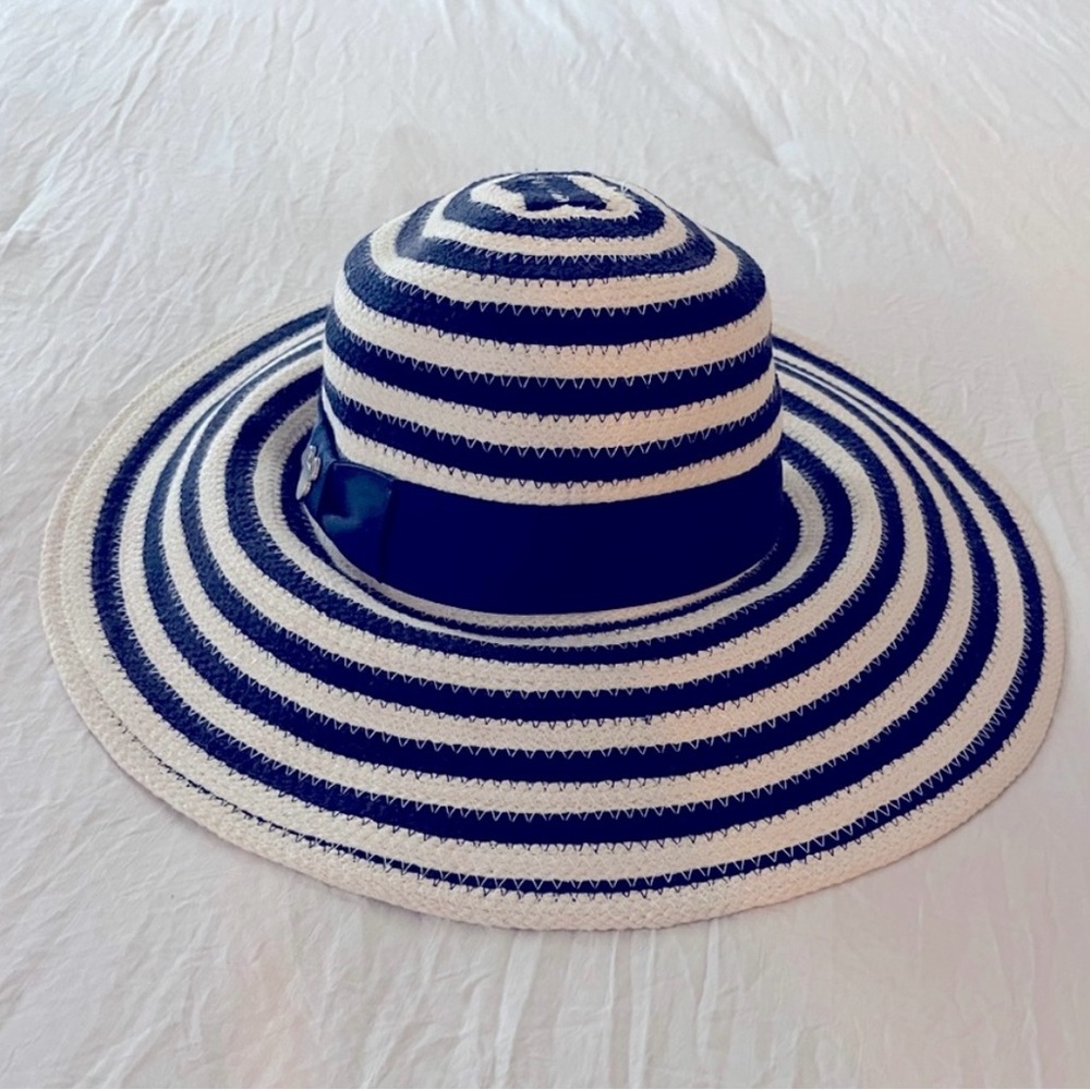 Disney Navy and Cream Striped Hat